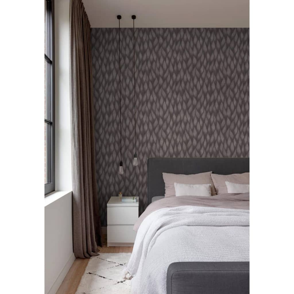 Noordwand Papel de pared Topchic Flames and Drops gris metalizado