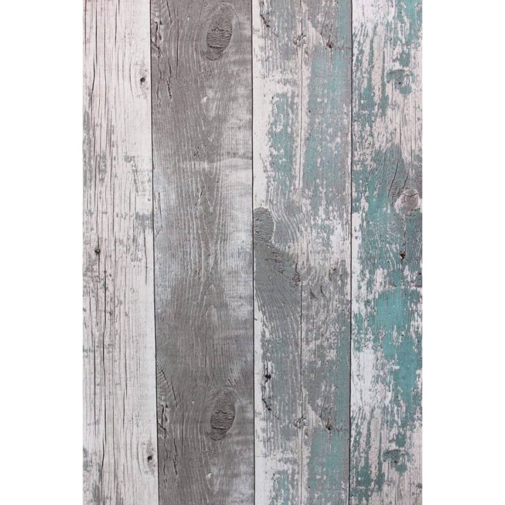 Noordwand Papel de pared Topchic Wooden Planks gris oscuro y azul Noordwand