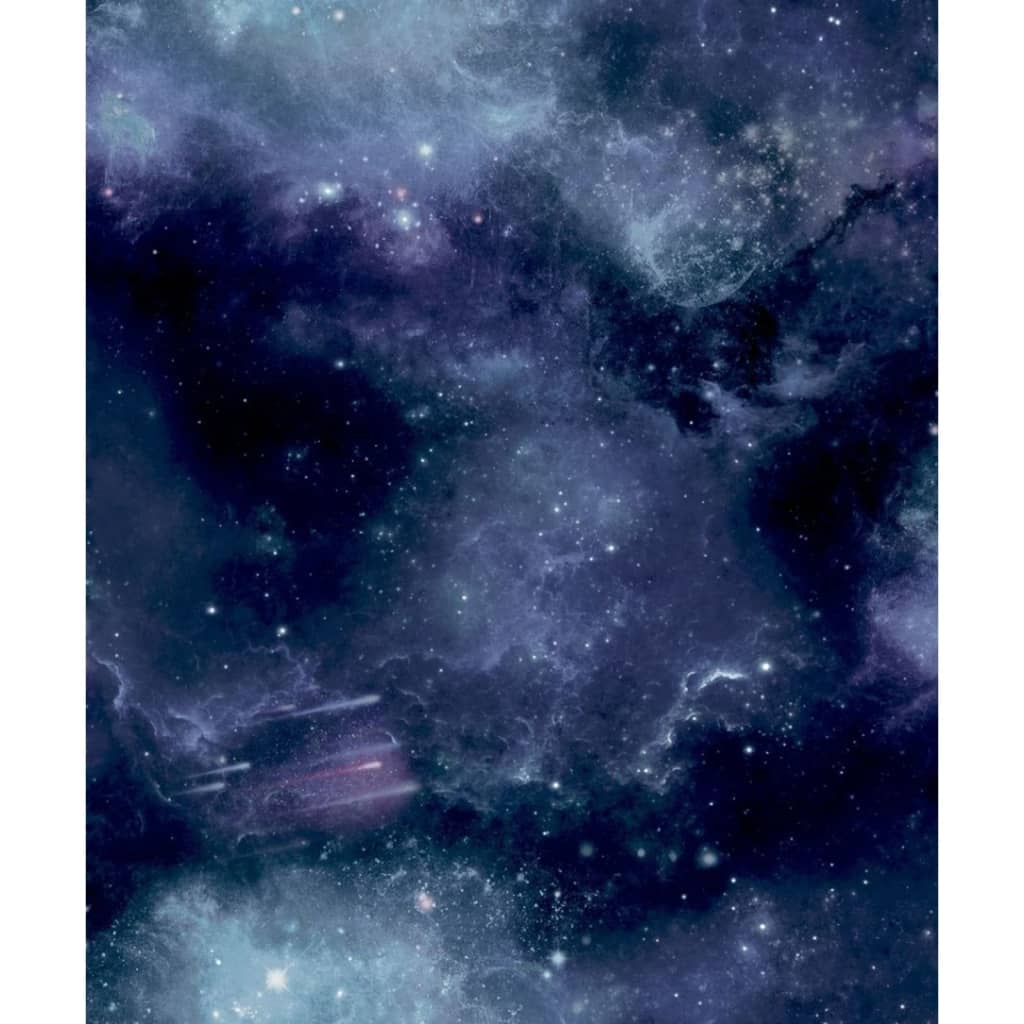 Noordwand Papel de pared Good Vibes Galaxy with Stars negro y morado Noordwand