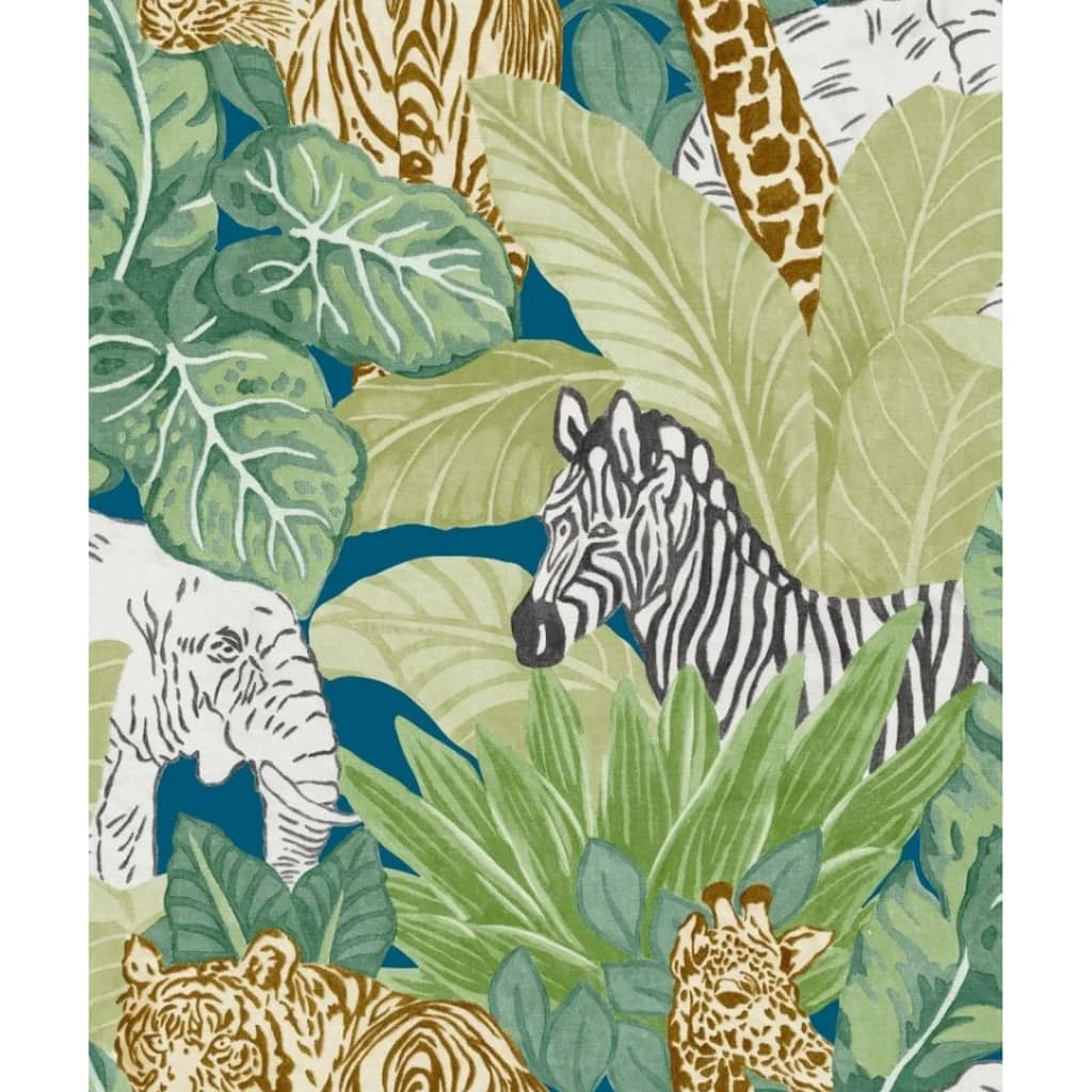 Noordwand Papel de pared Good Vibes Jungle Animals verde y negro Noordwand