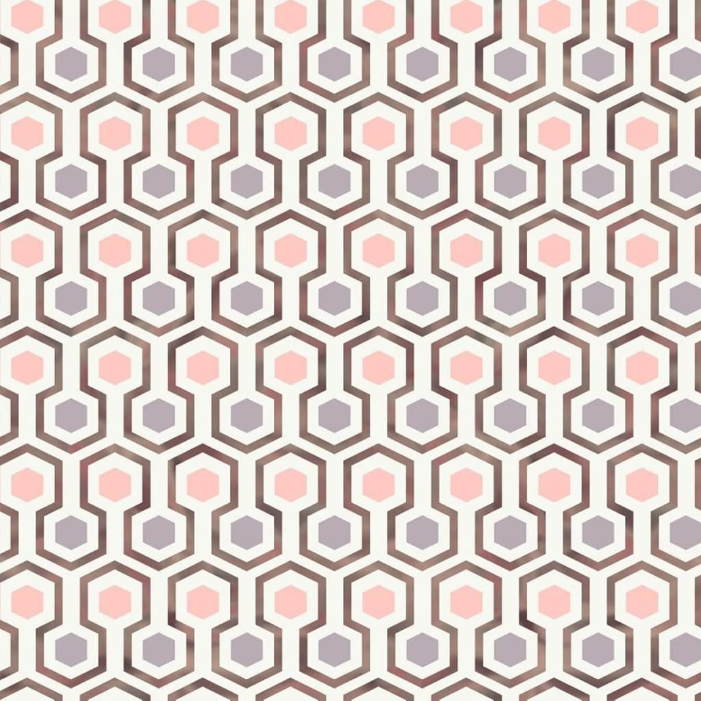 Noordwand Papel de pared Good Vibes Hexagon Pattern rosa y morado Noordwand