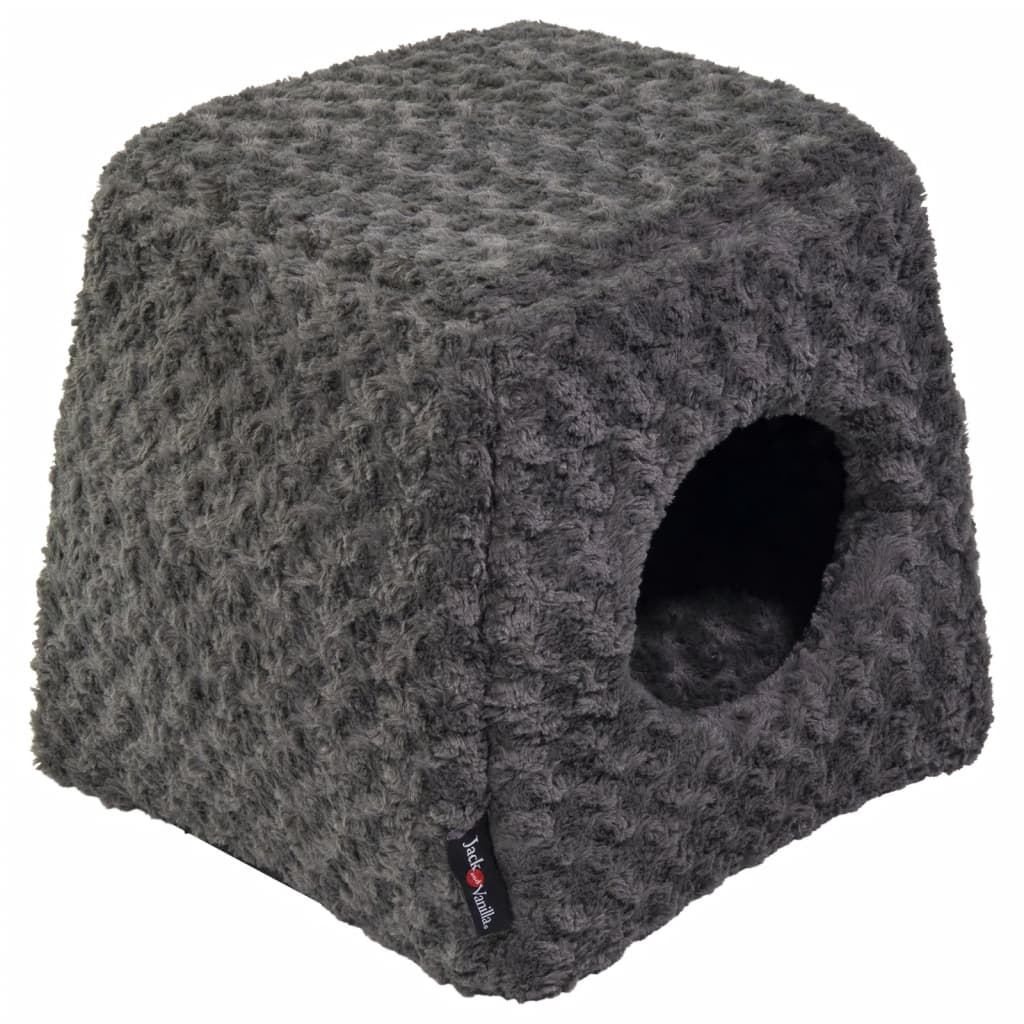 Jack and Vanilla Cueva para mascotas Softy S roseta gris 40x40x39 cm