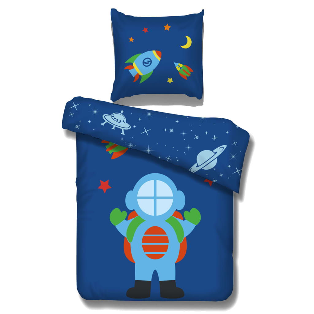 Vipack Juego de funda de cama astronauta algodón 195x85 cm vidaXL