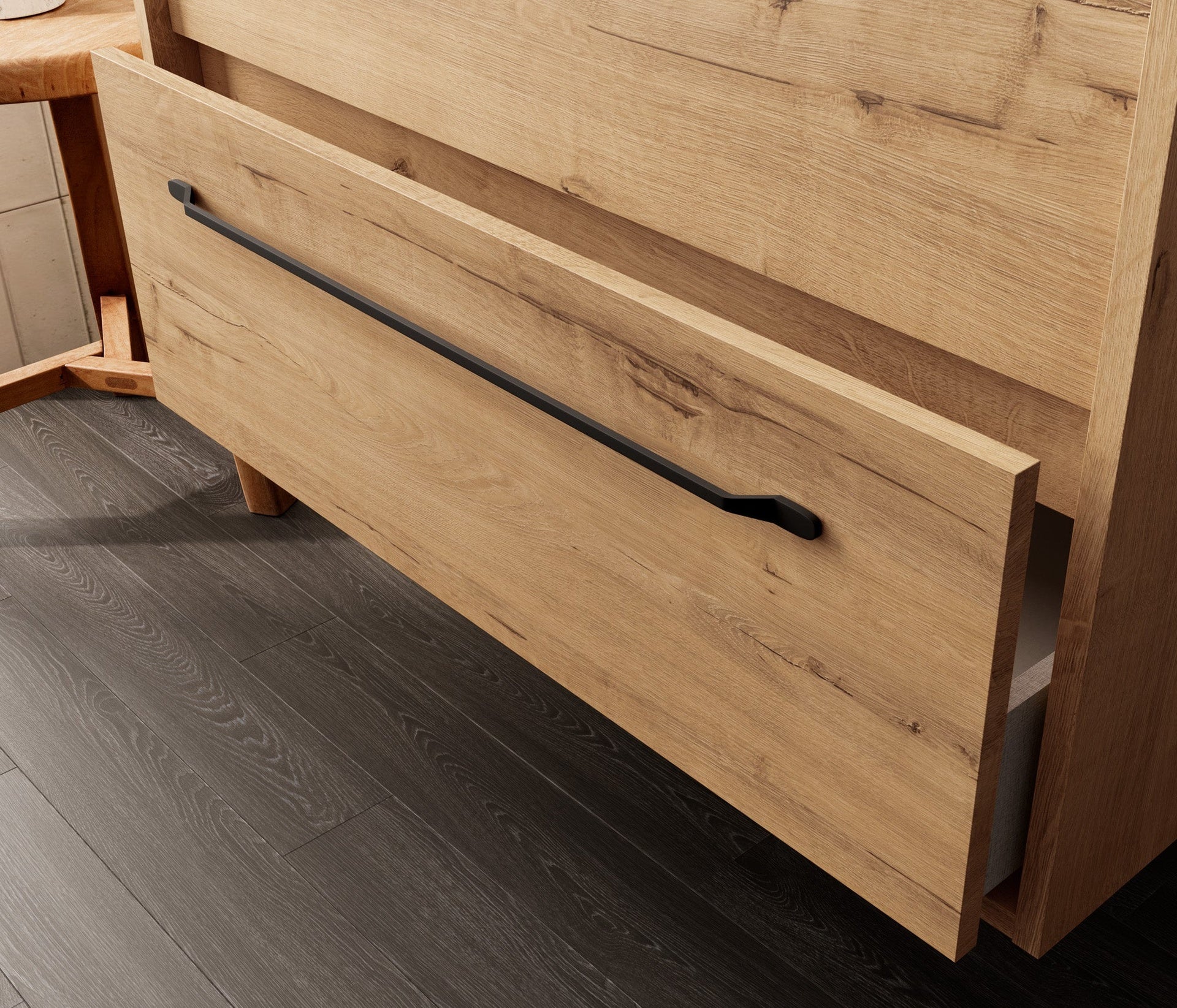 BATHME LENNOX TAP Mueble de Baño sin Lavabo con Encimera Roble Ostippo Ebony - Vetonek