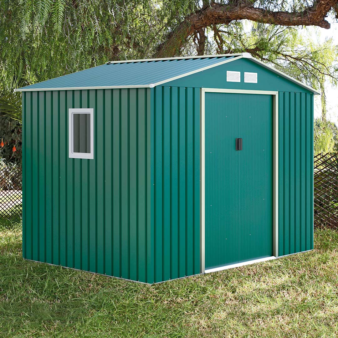 Caseta Metálica High Door Mallorca Verde - Espacio y Ventilación Vetonek