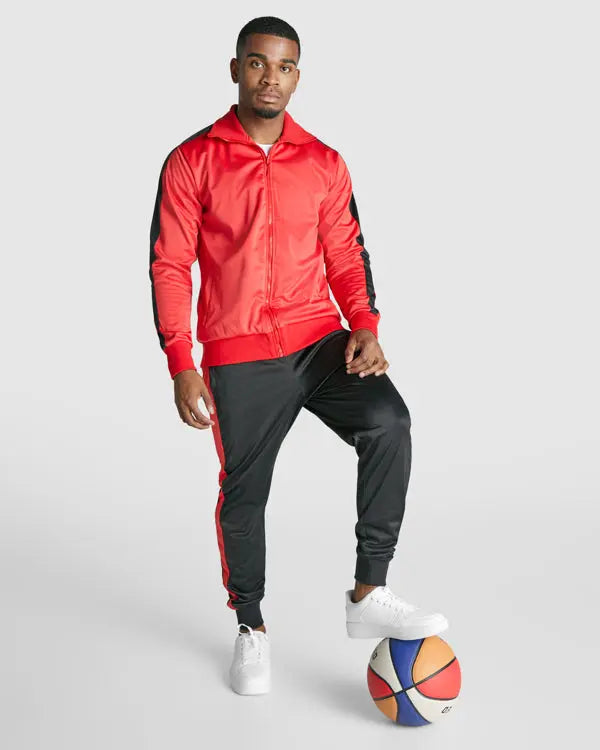 Chándal combinado de chaqueta y pantalón: Cuello alto con cubrecosturas interior a tono Vetonek