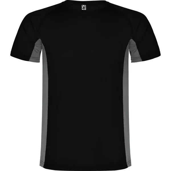 Camiseta técnica combinada con dos tejidos de poliéster, manga corta de estilo ranglán Vetonek Vetonek