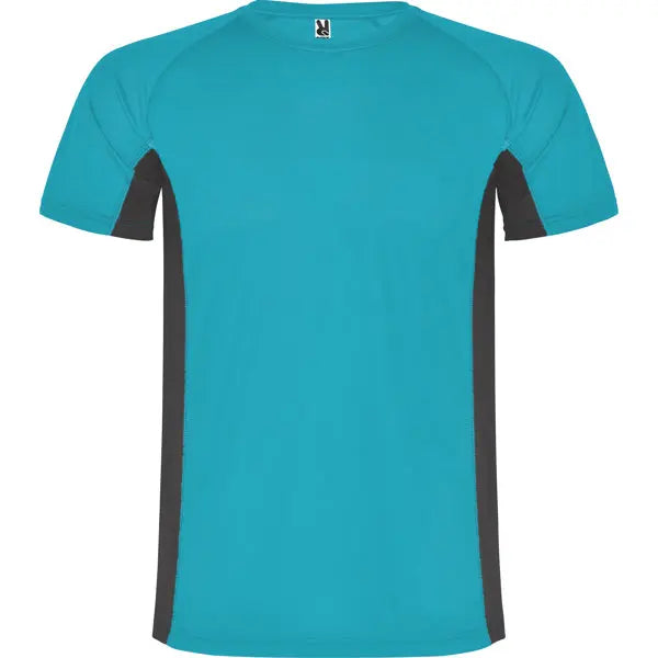 Camiseta técnica combinada con dos tejidos de poliéster, manga corta de estilo ranglán Vetonek Vetonek