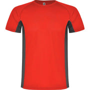 Camiseta técnica combinada con dos tejidos de poliéster, manga corta de estilo ranglán Vetonek Vetonek