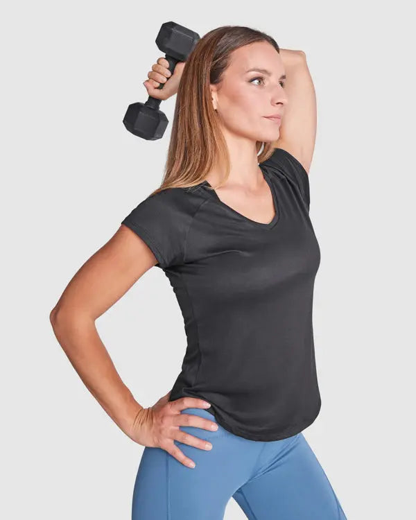 Camiseta técnica multi-deporte de mujer manga corta estilo manga ranglan Vetonek