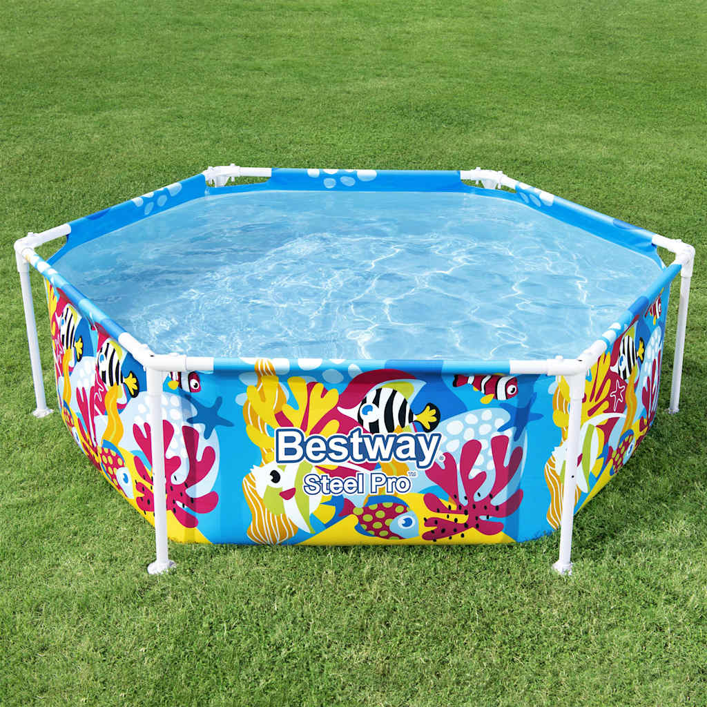 Piscina ad alta piscina per bambini in acciaio UV protezione 183x51 cm