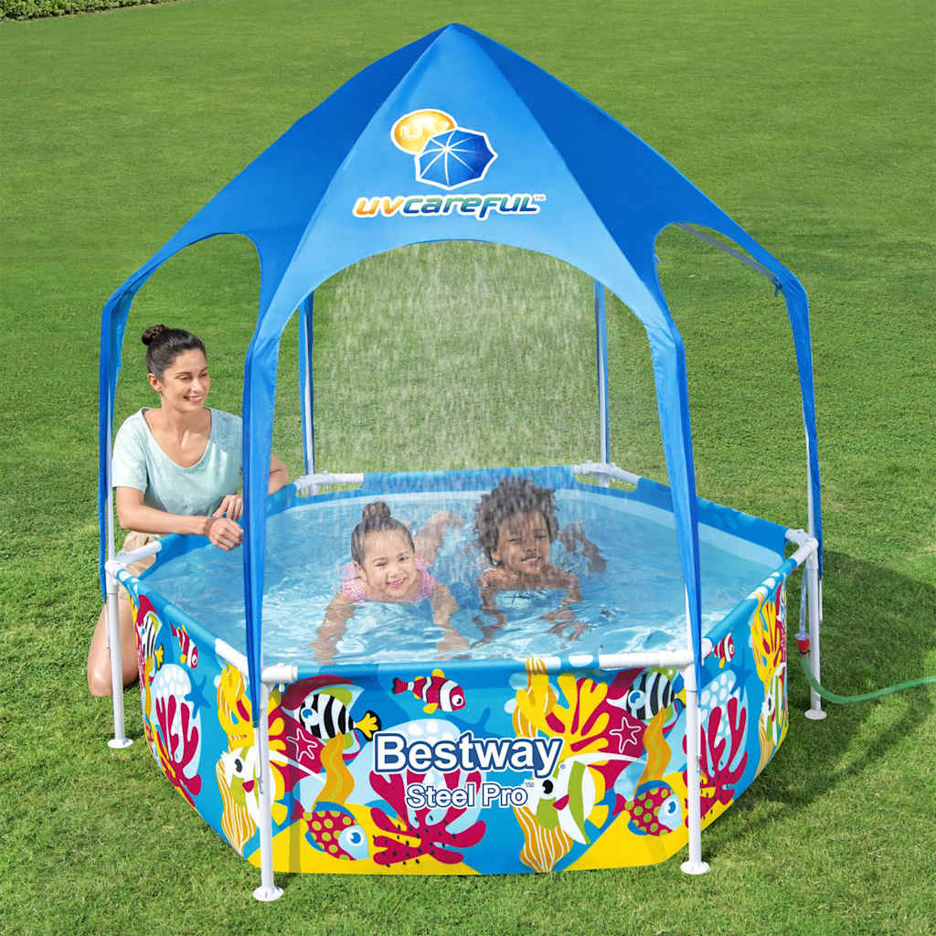 Vetonek Piscina elevada para niños acero protección UV 183x51 cm