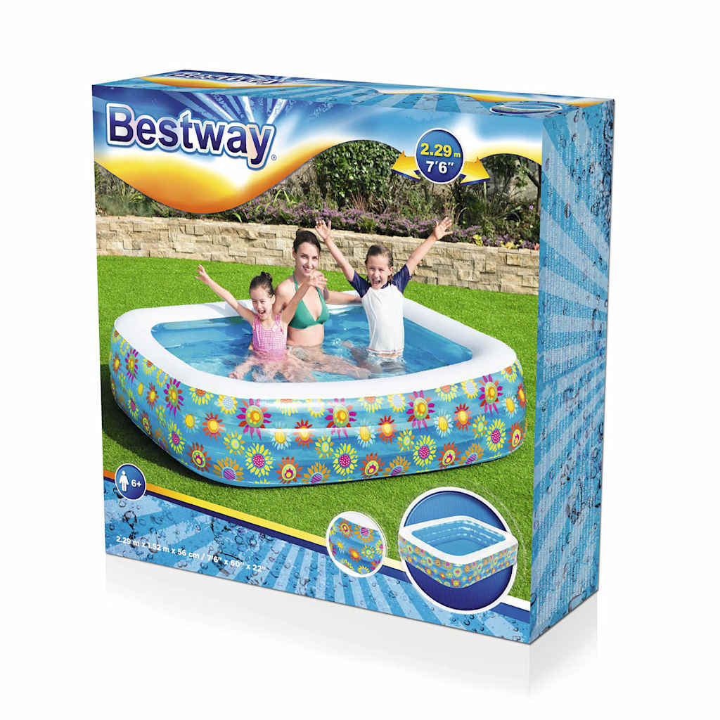 Piscina hinchable infantil azul 229x152x56 cm