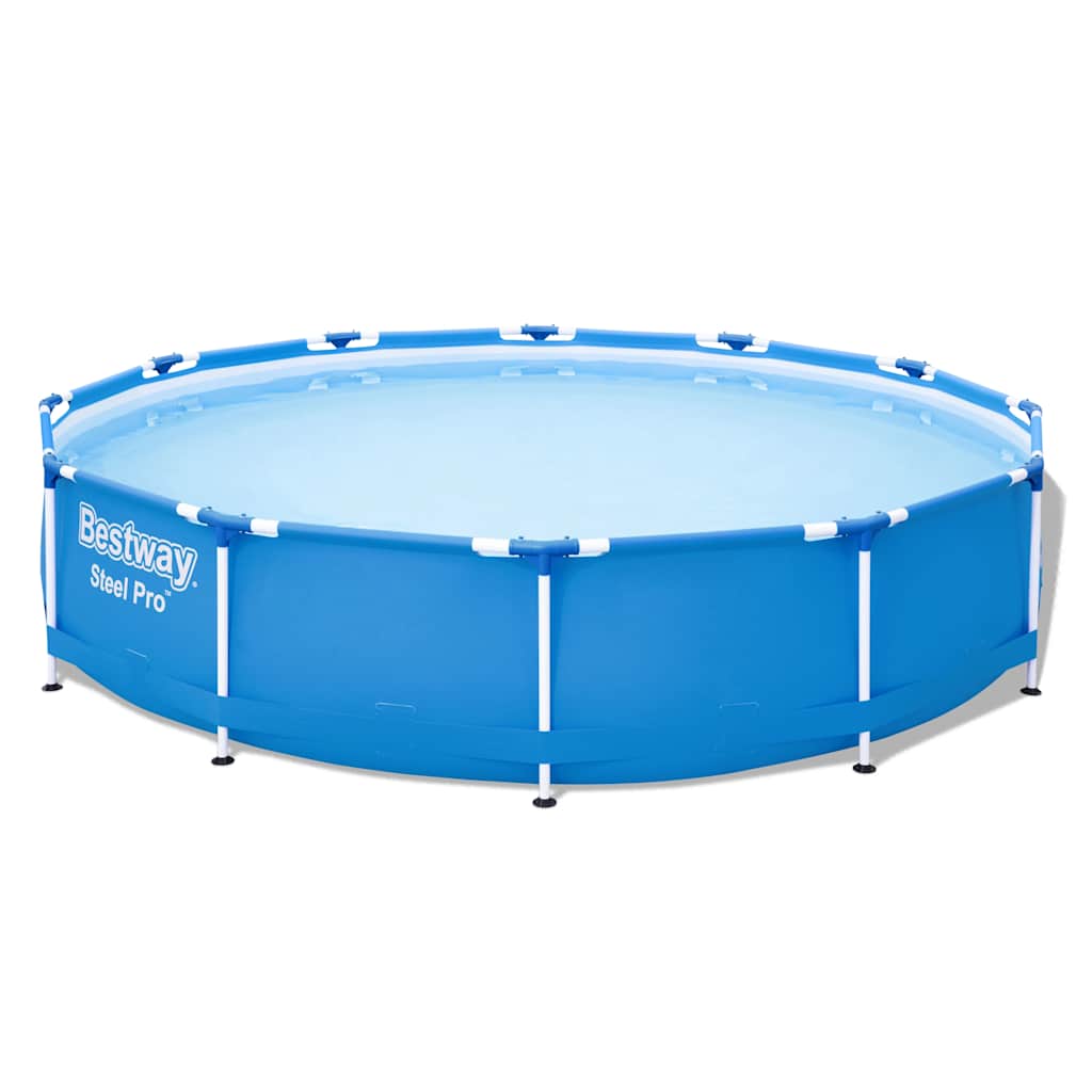 Piscina con estructura Steel Pro de 366x76 cm ideal para jardines y exteriores.