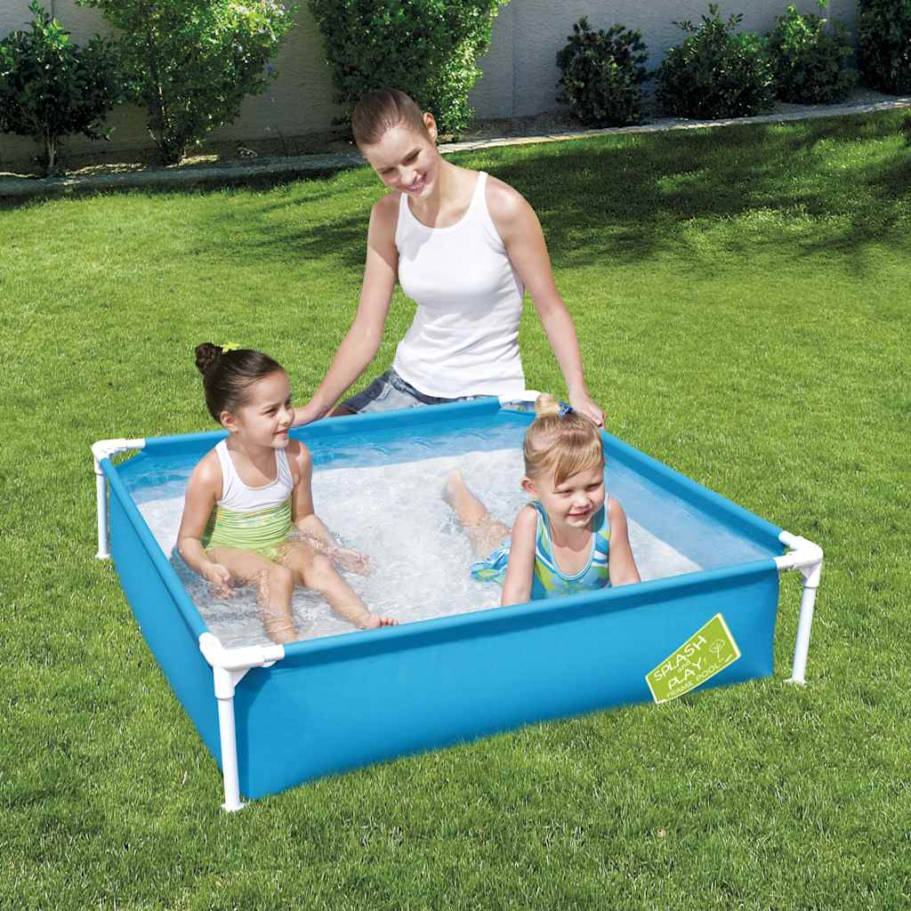 Piscina My First Frame de 122x122x30,5 cm ideal para jardines y actividades al aire libre.