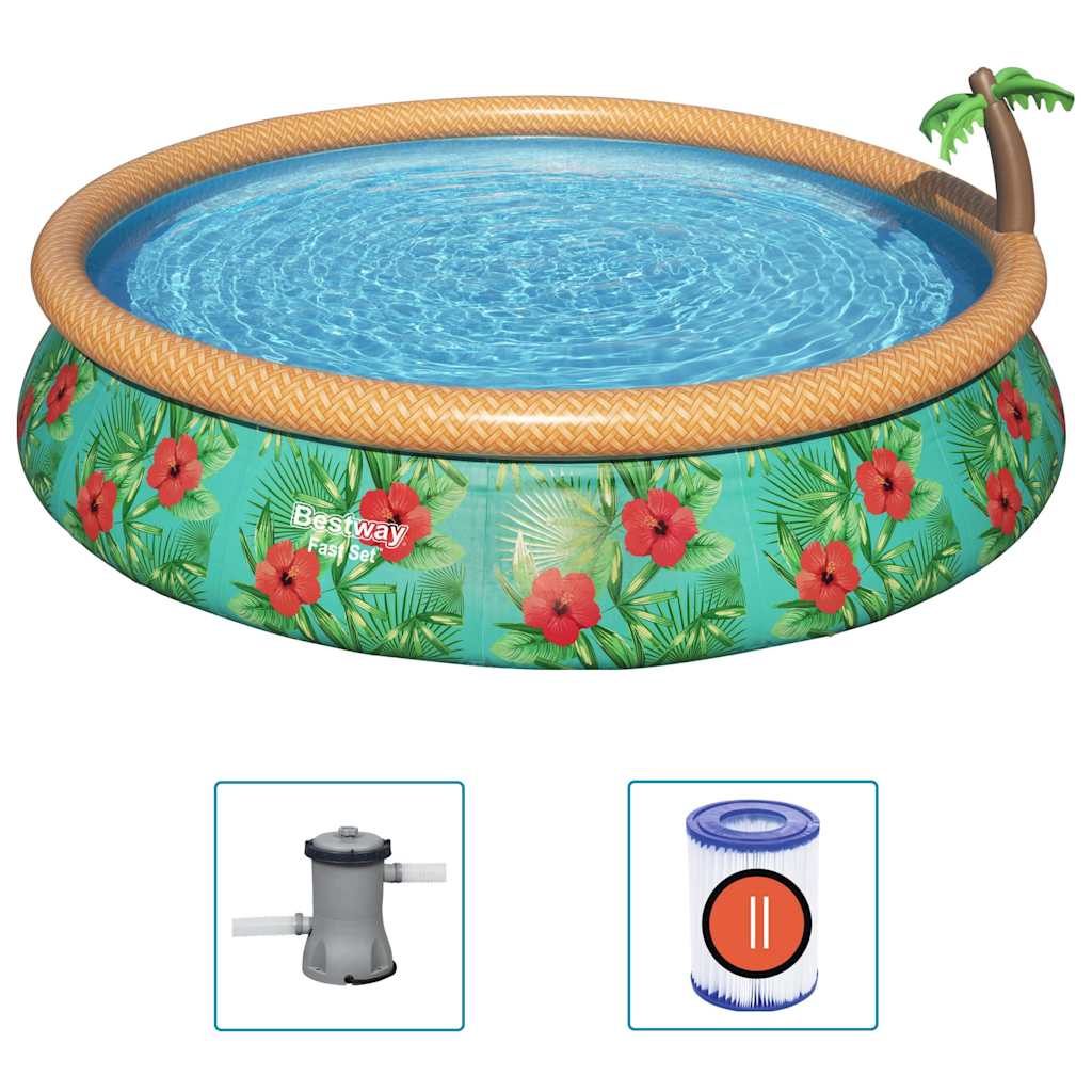 Juego de piscina inflable Paradise Palms de 457x84 cm ideal para jardines y exteriores.