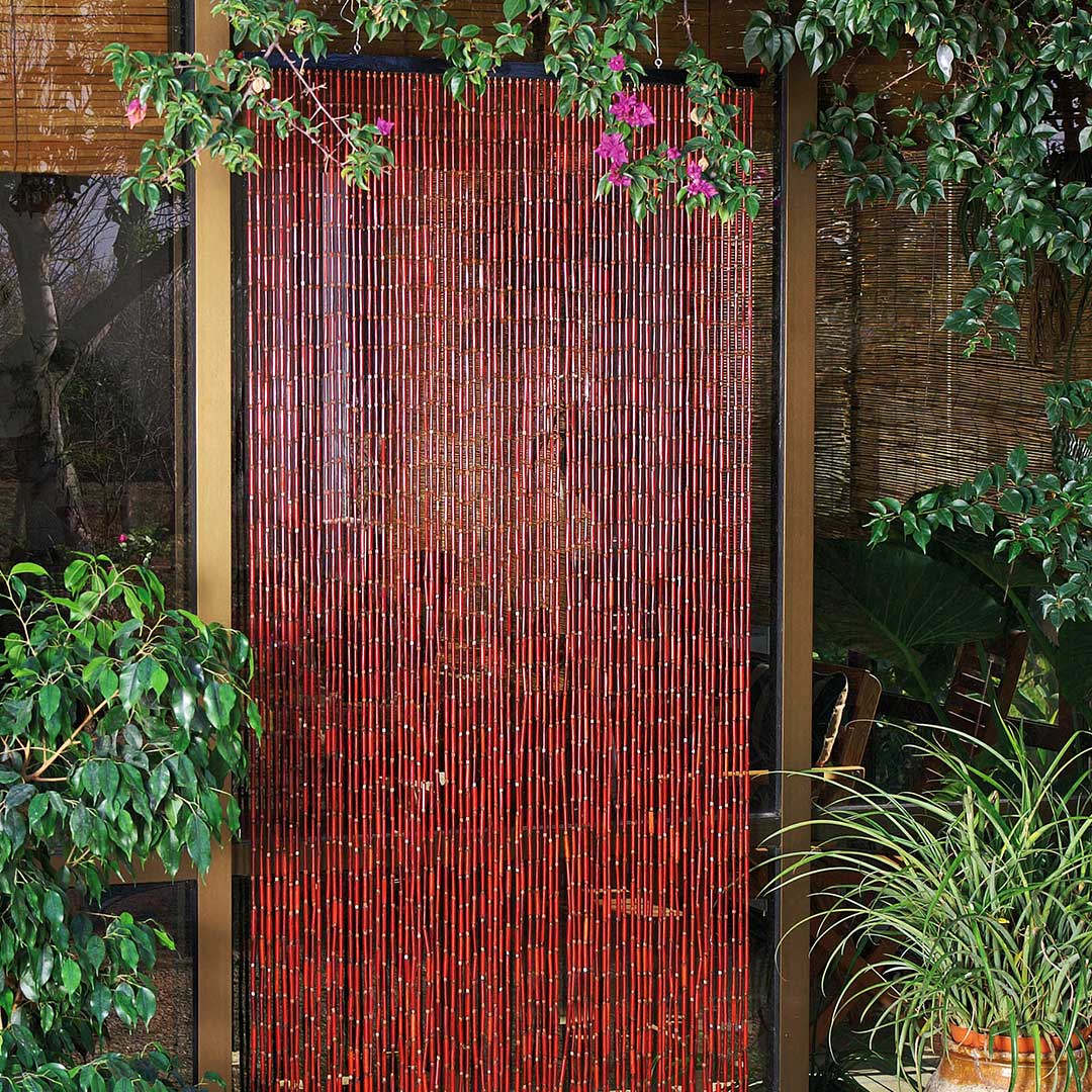 Cortina de Puerta Hong Kong Burdeos - Elegancia Natural Vetonek