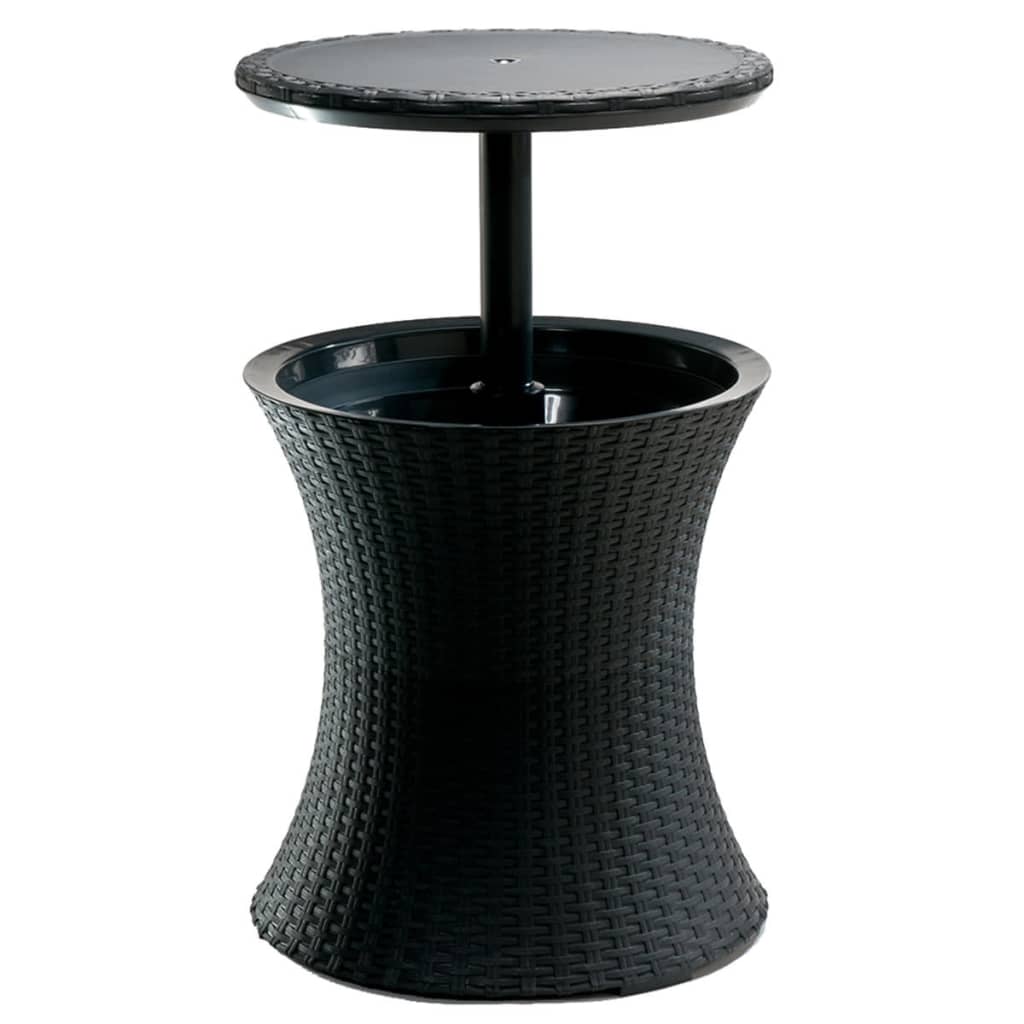 Keter Mesa de bar nevera Rattan antracita 203835 