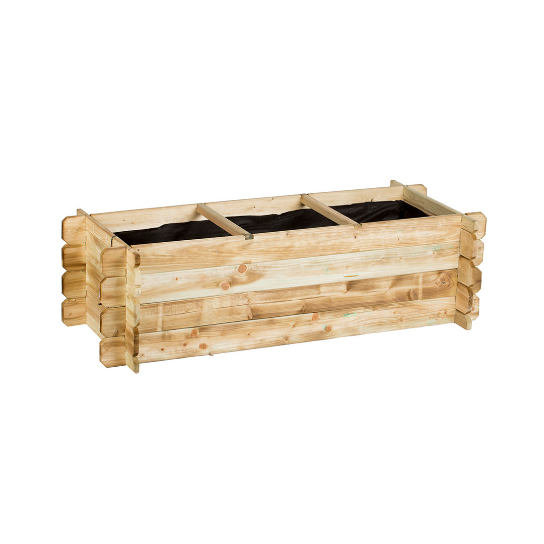 Huerto de Madera de Pino Linenature con 3 Cavidades Vetonek