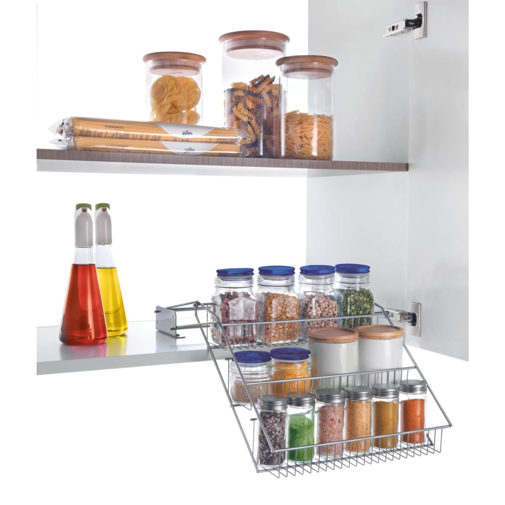 Metaltex shelf for spices of 3 heights Up & Down on rails