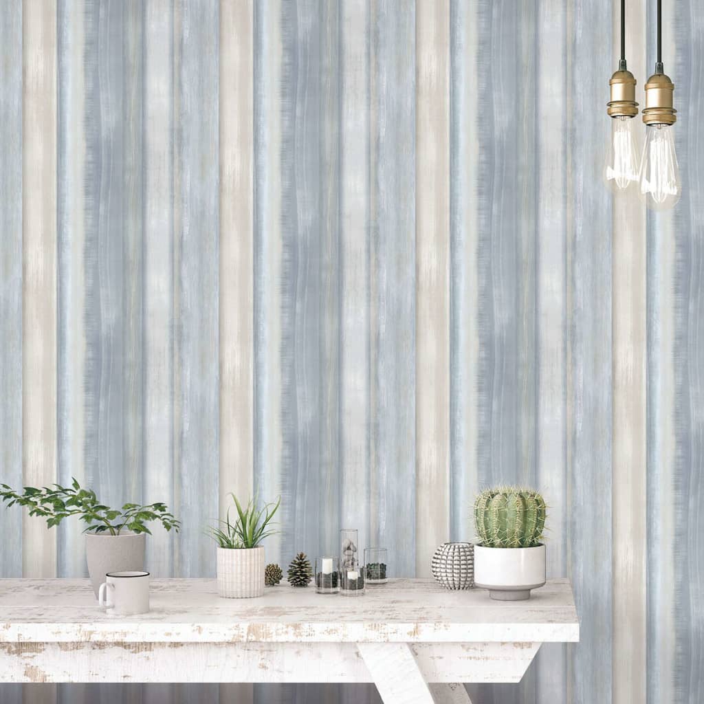 Noordwand Papel de pared Evergreen Gradient Stripes azul