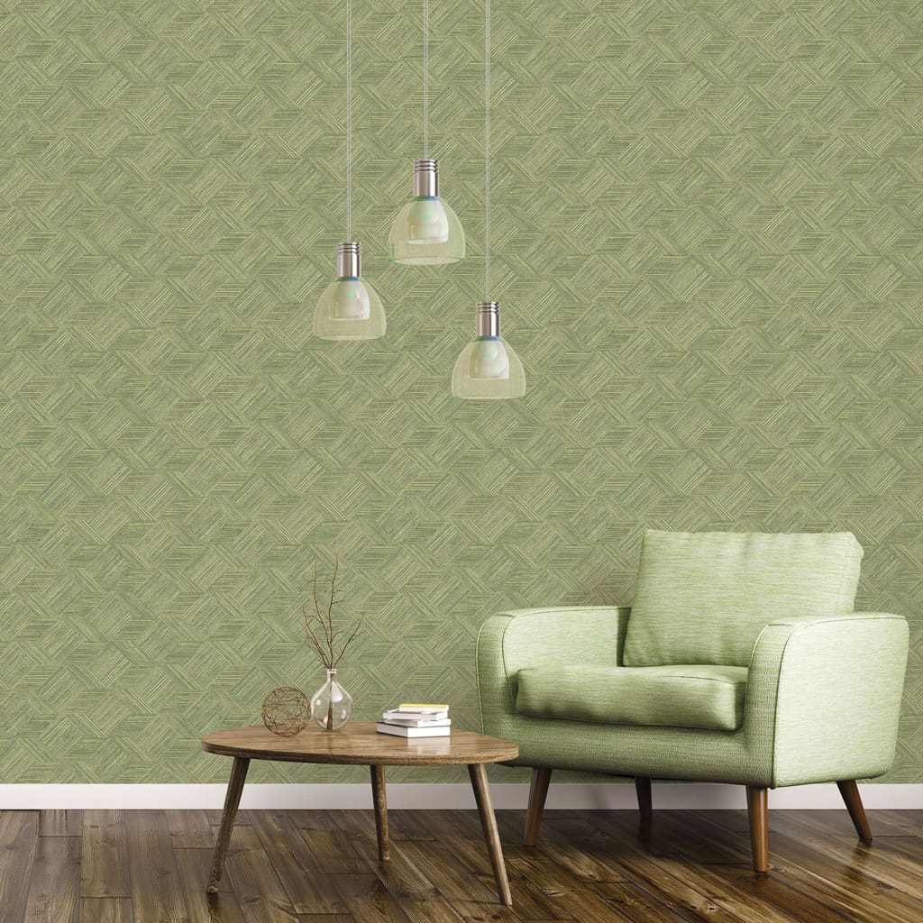 Noordwand Papel de pared Evergreen Wicker Natural verde