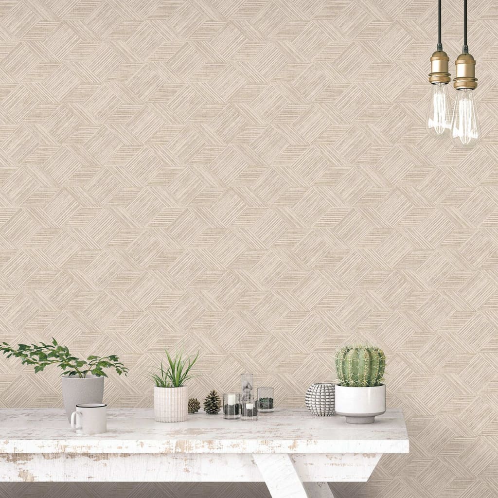 Noordwand Papel de pared Evergreen Wicker Natural beige