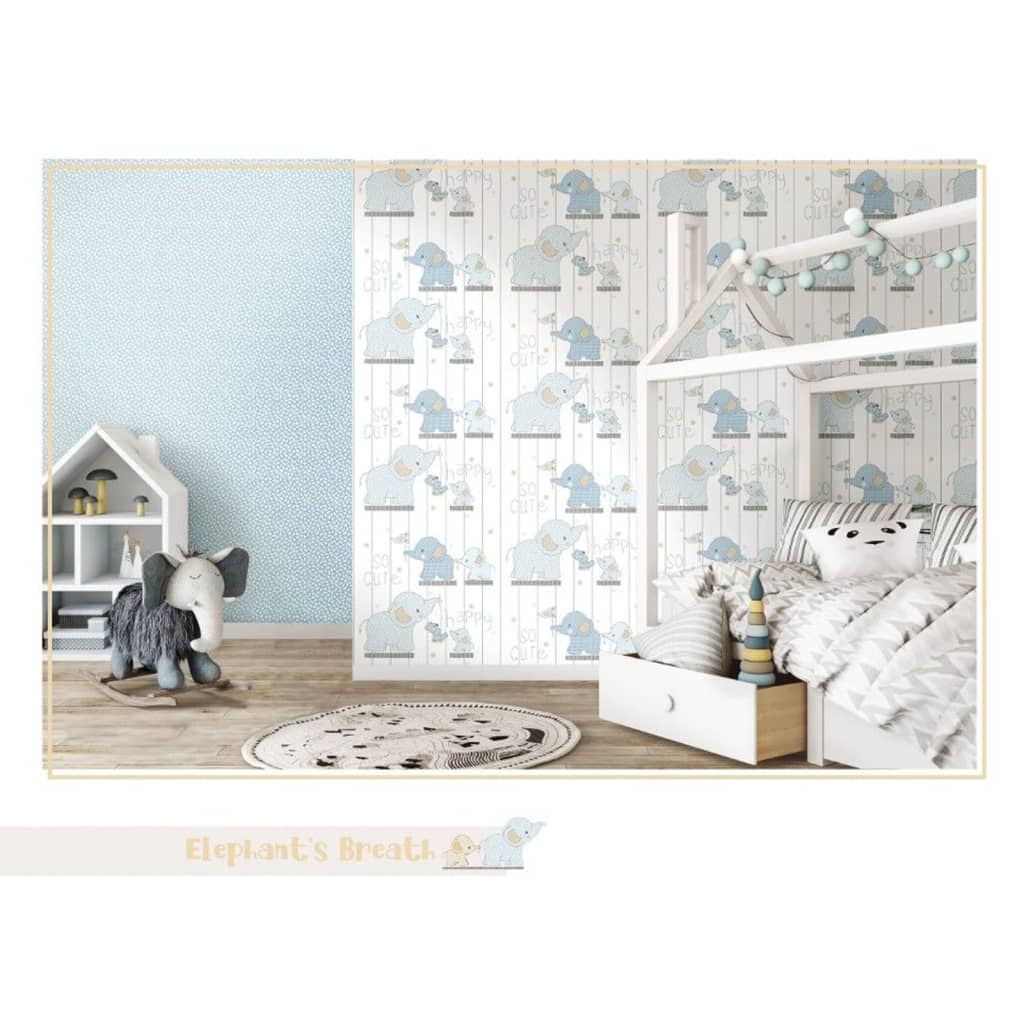 Noordwand Papel pintado Mondo baby Little Dots azul y blanco