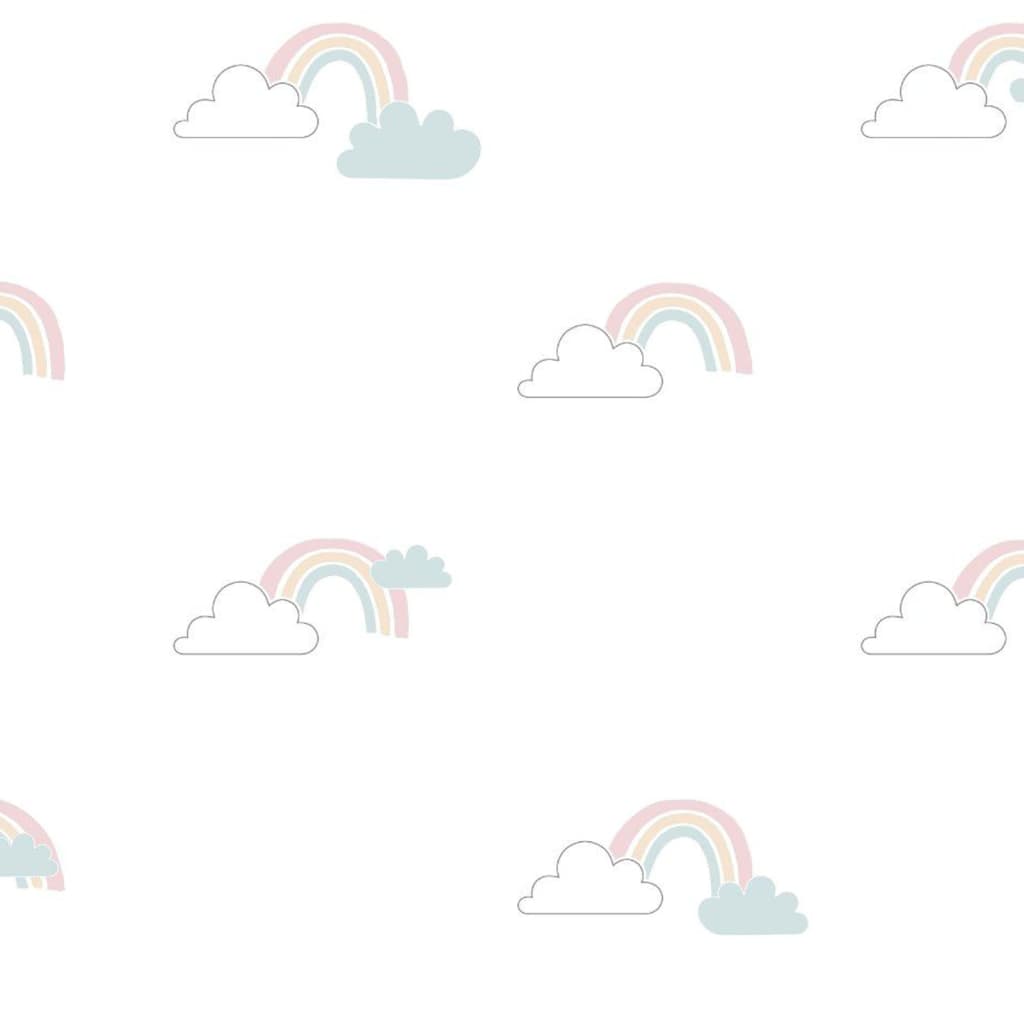 Noordwand Papel pintado Mondo baby Clouds blanco, azul y rosa Noordwand