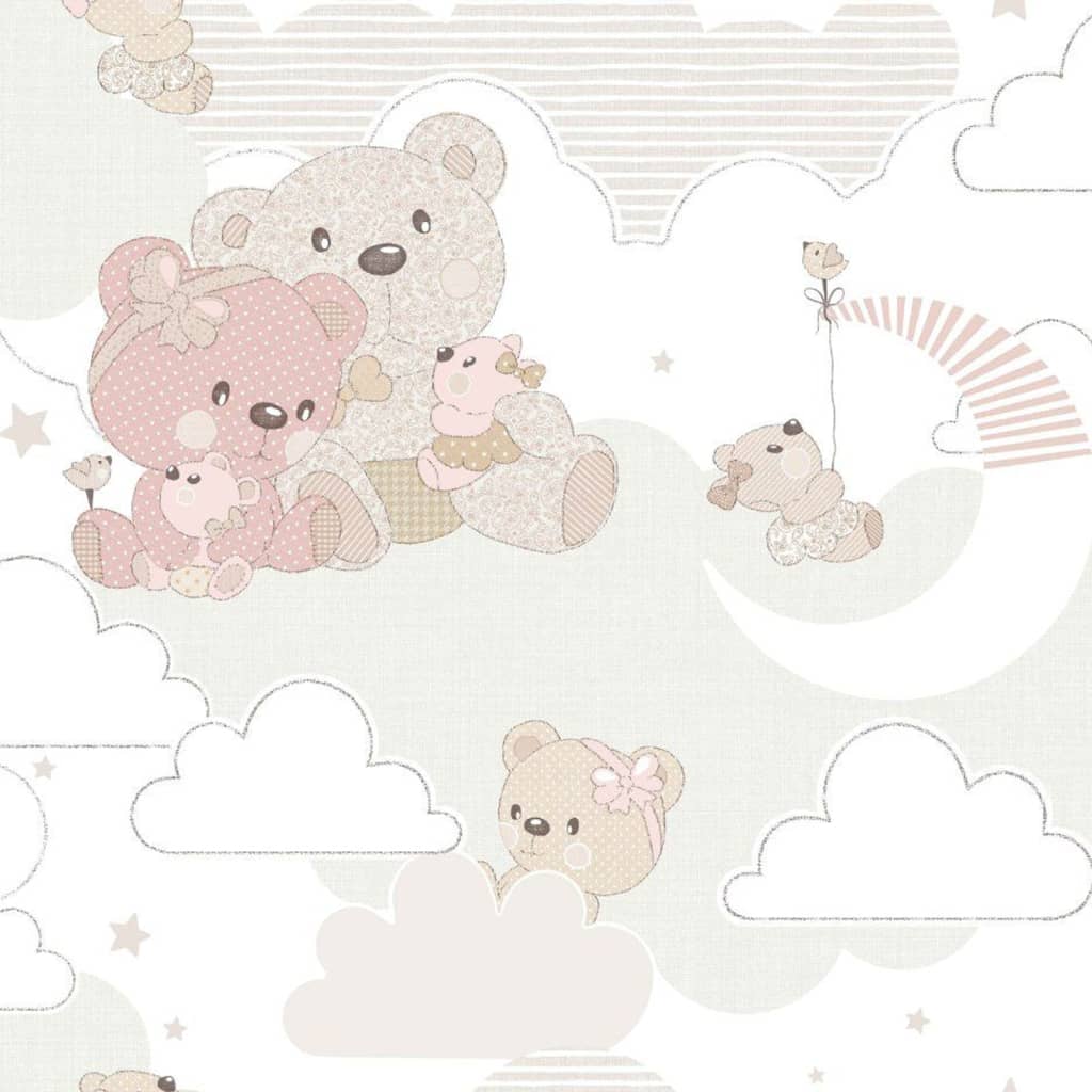 Noordwand Papel pintado Mondo baby Hug Bears rosa y beige vidaXL