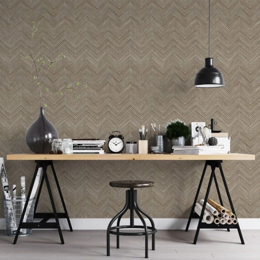 Noordwand Papel de pared Topchic Herringbone marrón Noordwand