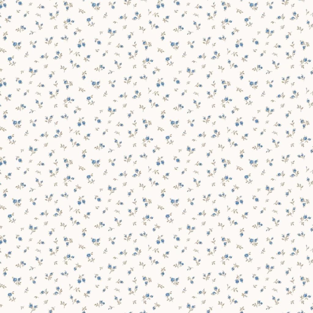 Noordwand Papel pintado Blooming Garden 6 Little Roses blanco y azul 