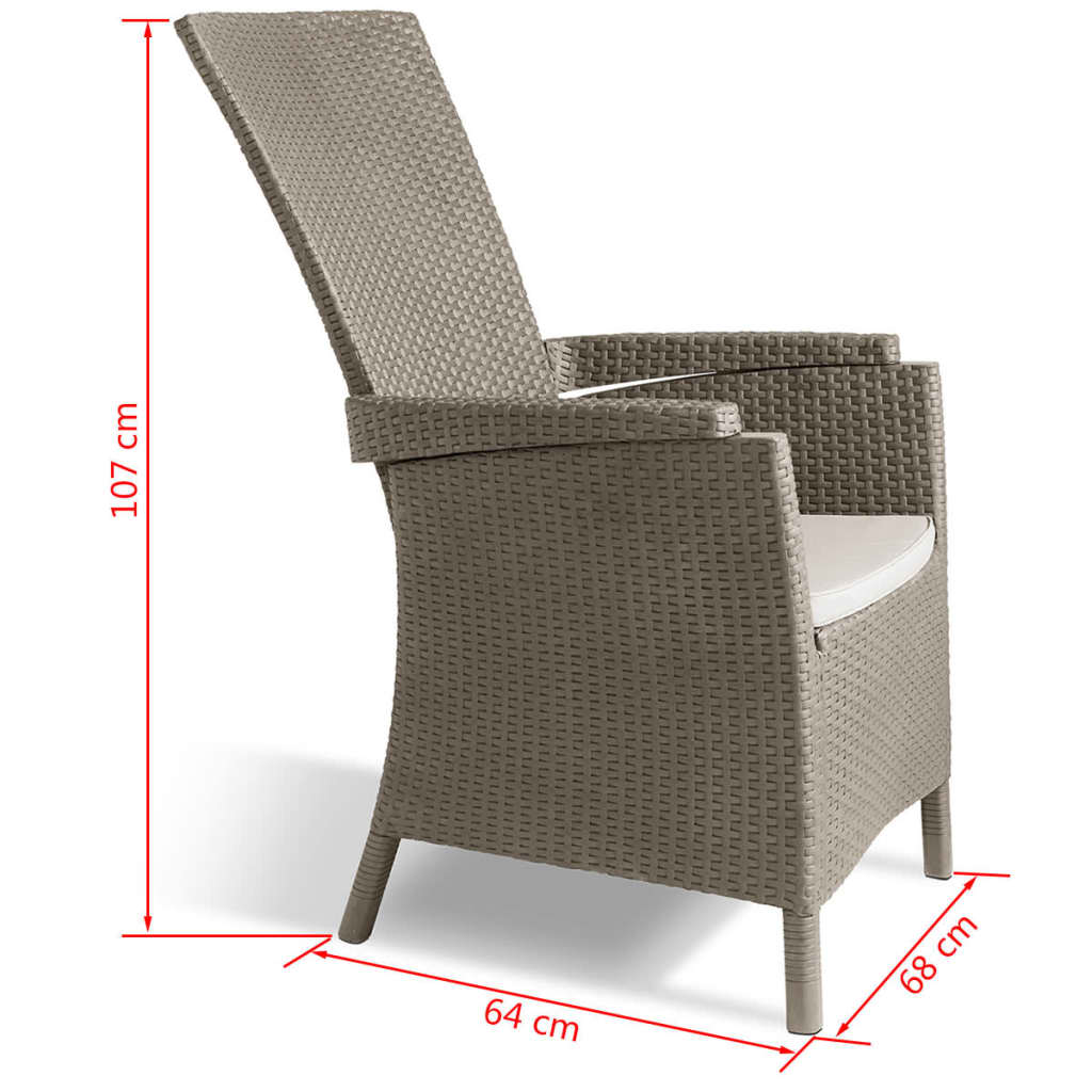 Keter Reclinable Garden Chair Vermont Capuchino 238449