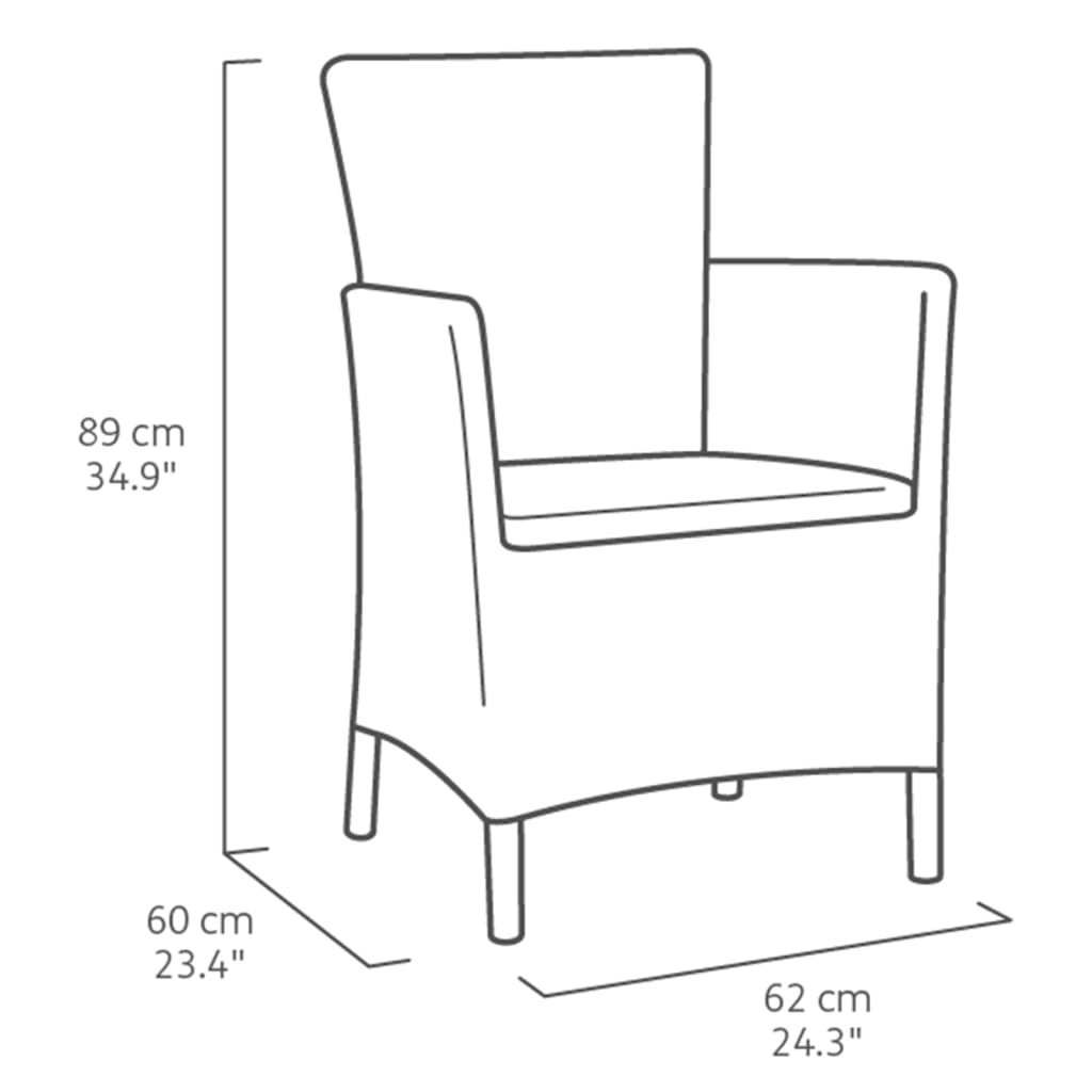 Keter Set de comedor de jardín 3 piezas Iowa grafito 223929 vidaXL