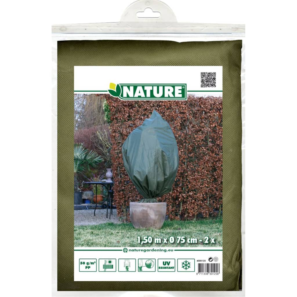 Nature Cubiertas polares de invierno 2 uds verde 50 g/m² 157x75 cm vidaXL