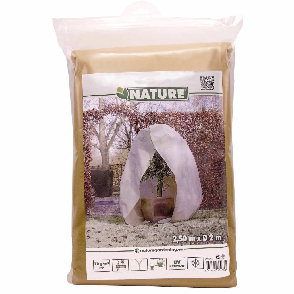 Nature cover winter plants with 2x2.5 m beige zipper