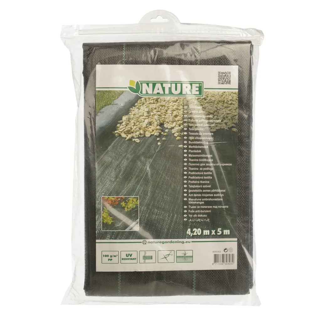 Nature Cubierta de suelo antimaleza negra 4,2x5 m  V3030 Vetonek