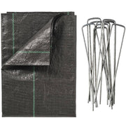 Nature Cubierta de suelo antimaleza con clavijas negra 2x5 m  V3832 Vetonek