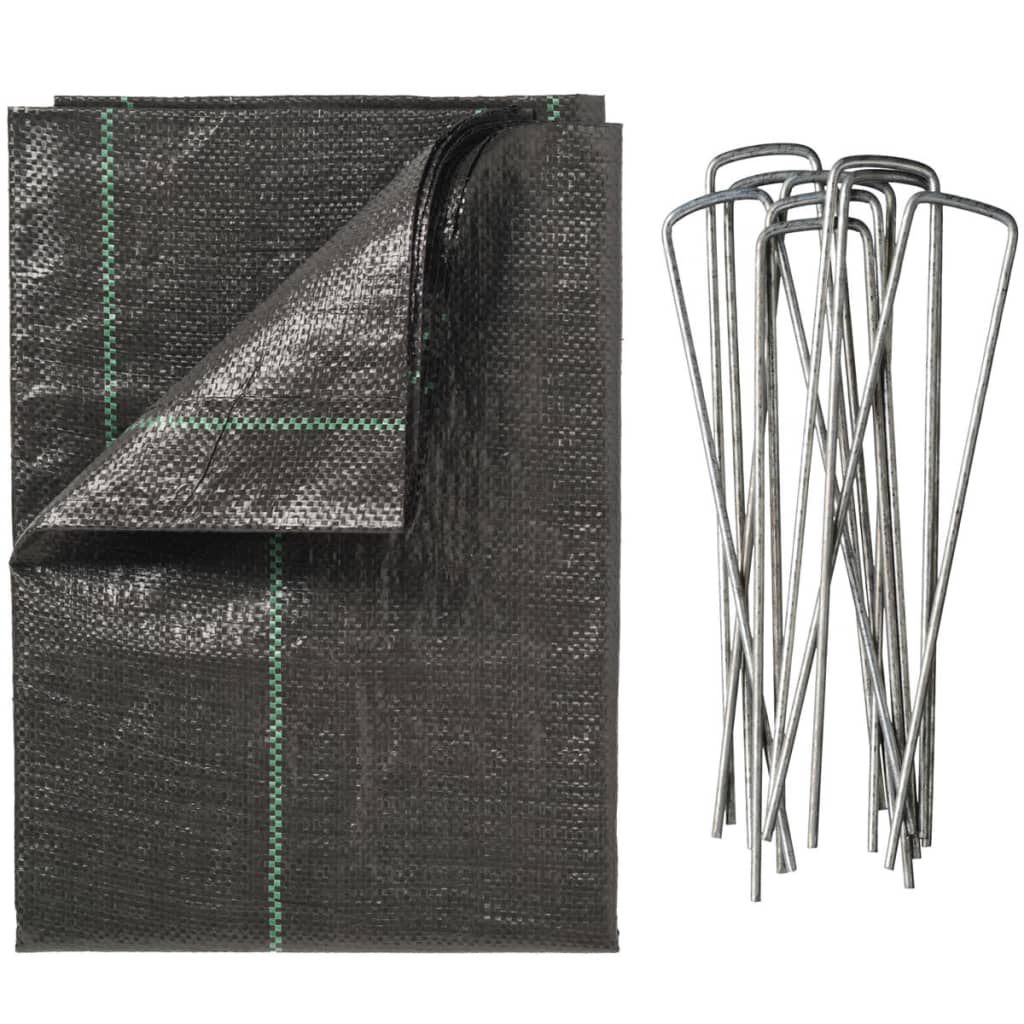 Nature Cubierta de suelo antimaleza con clavijas negra 2x5 m  V3832 Vetonek