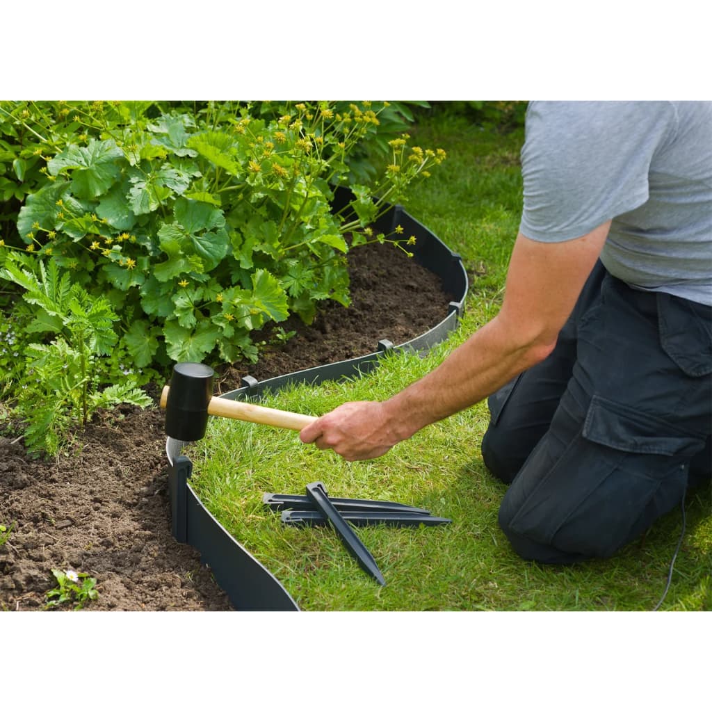 Nature Piquetas de anclaje para jardín 10 uds pequeñas negro vidaXL