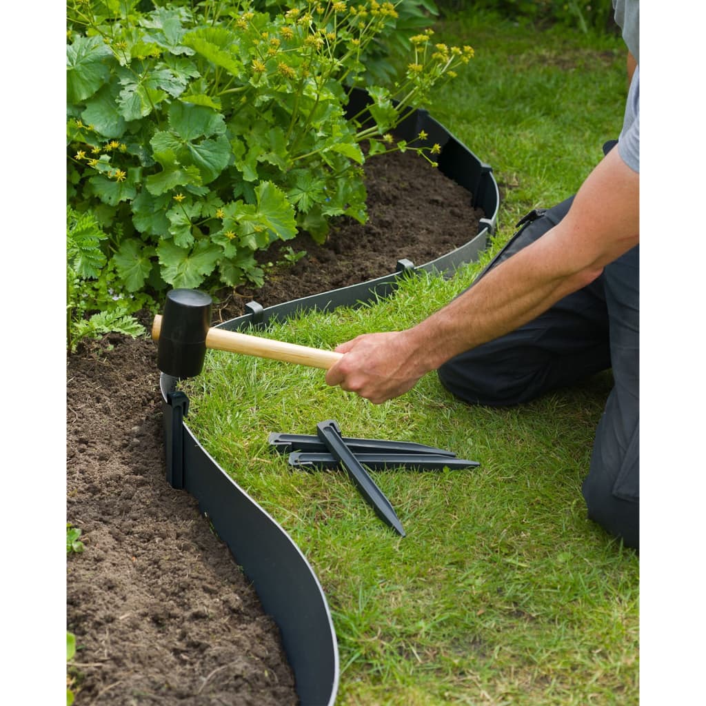 Nature Piquetas de anclaje para jardín 10 uds pequeñas negro vidaXL