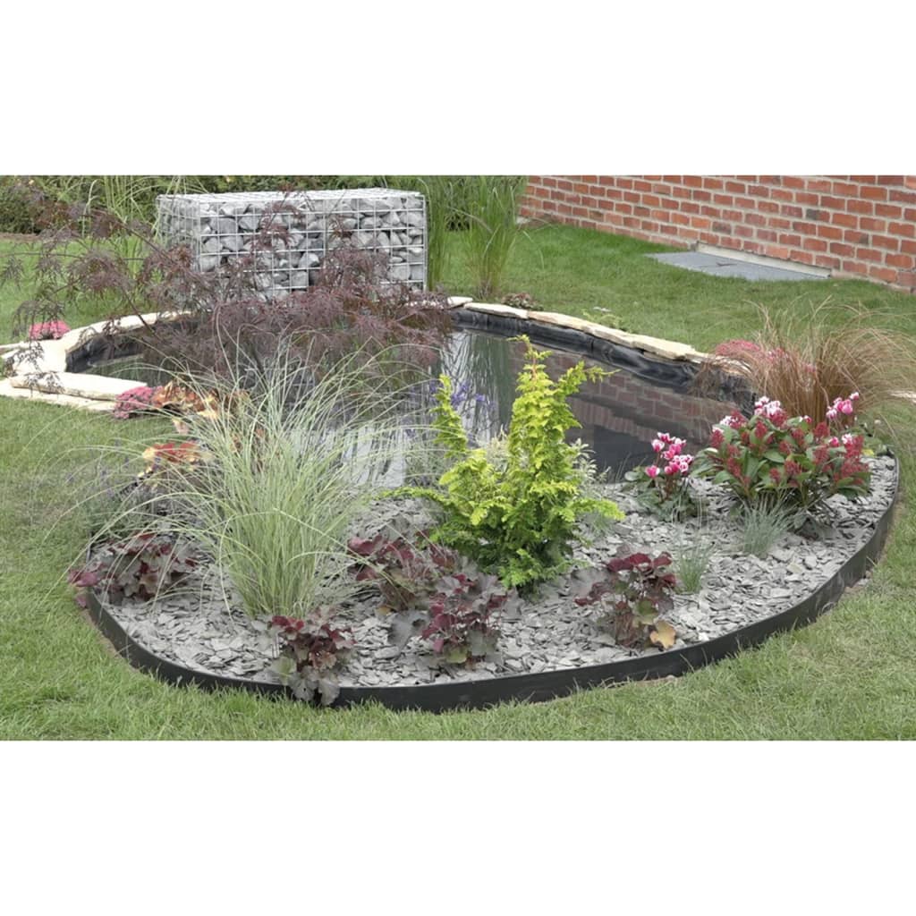 Ubbink Bordura de jardín negro 14 cm x 15 m 7mm