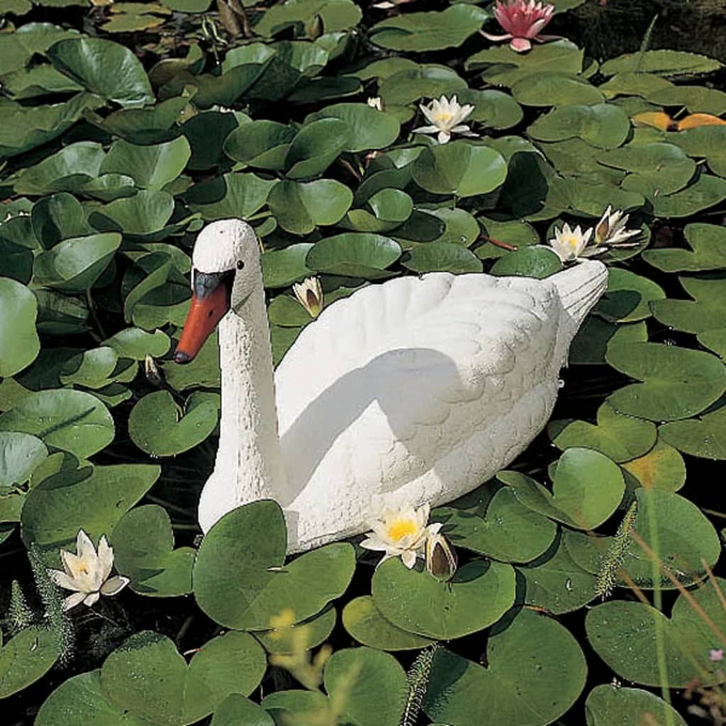 Ubbink Swan Ornamento de plástico branco da lagoa do jardim