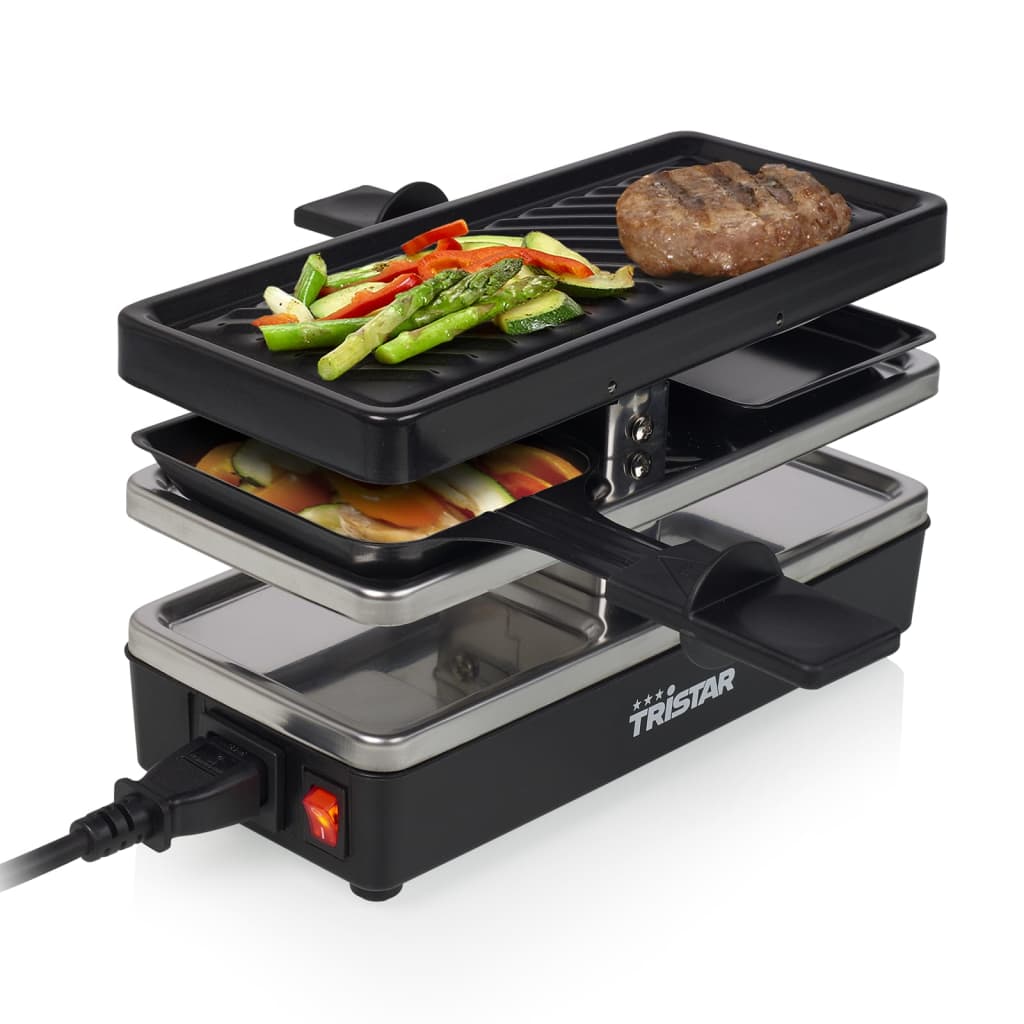 Tristar Plancha raclette 2 personas RA-2741 negro 400 W 23,8x10,4 cm