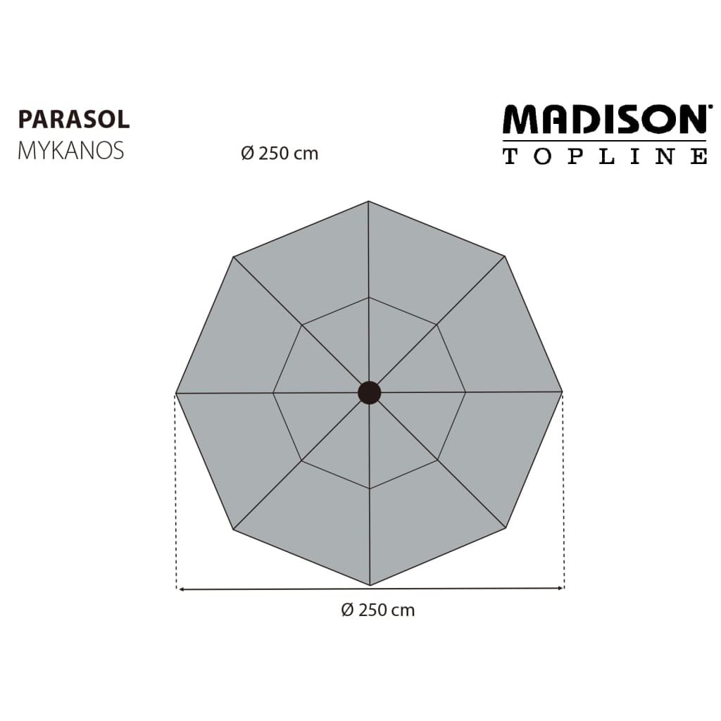 Madison Sombrilla de jardín Mykanos verde 250 cm vidaXL