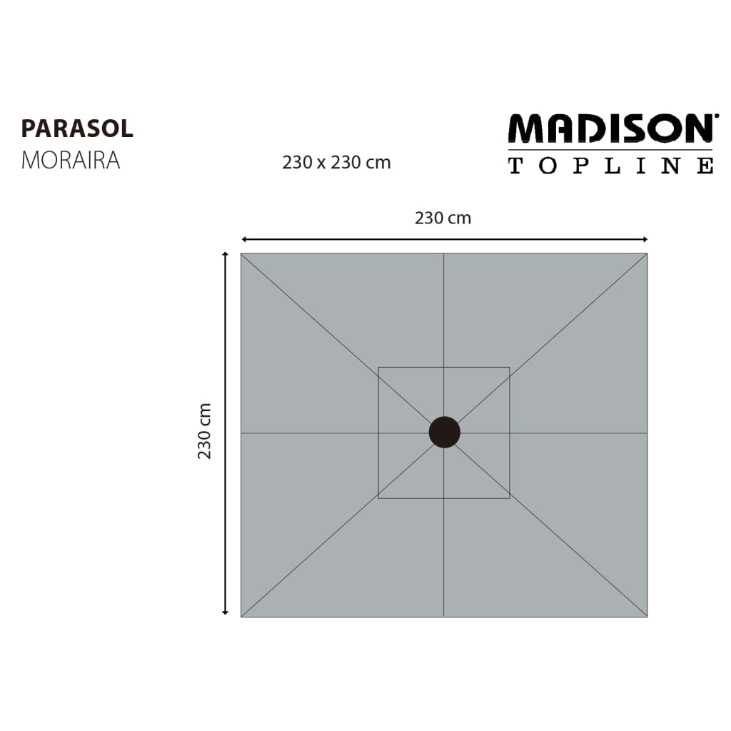 Madison Sombrilla de jardín Moraira taupe 230x230 cm vidaXL