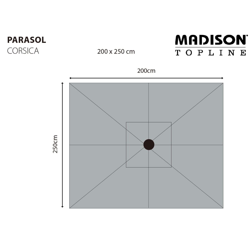 Madison Sombrilla de jardín Corsica taupe 200x250 cm vidaXL