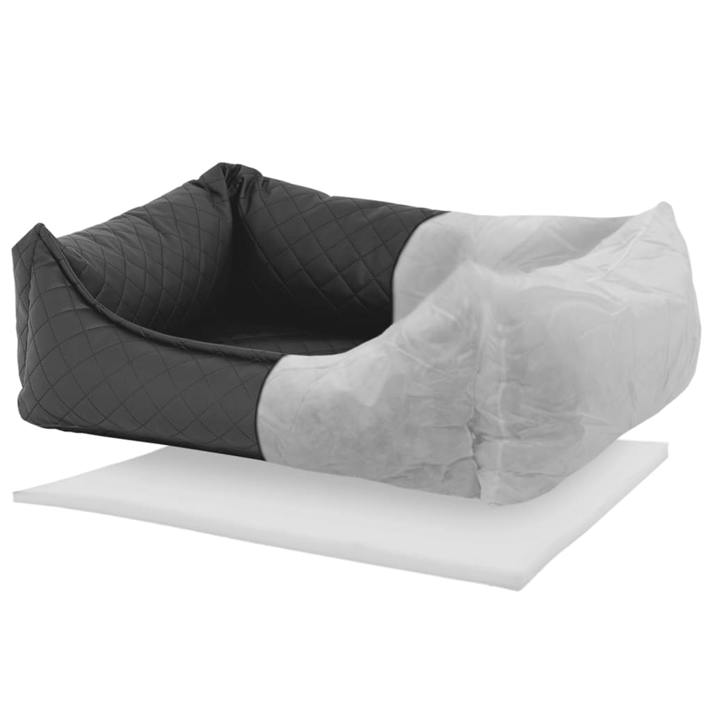 Cama de cachorro madison skai verifique cinza 80x67x22 cm