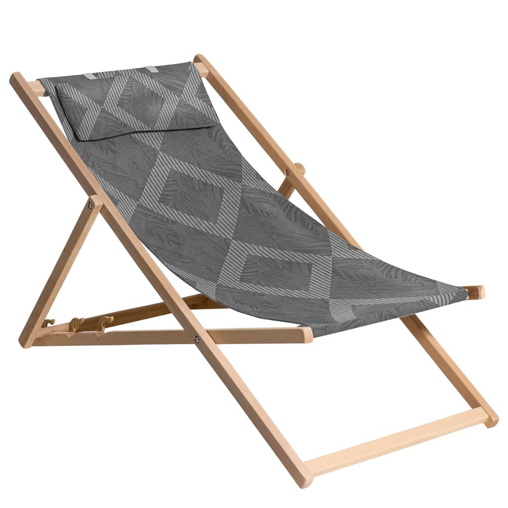 Madison Silla de playa Demi madera gris 55x90x87 cm