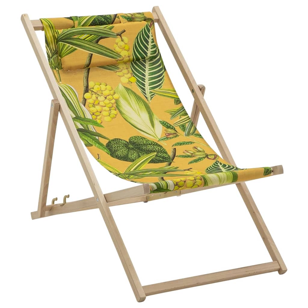 Madison Silla de playa La Grave madera amarillo 55x90x87 cm